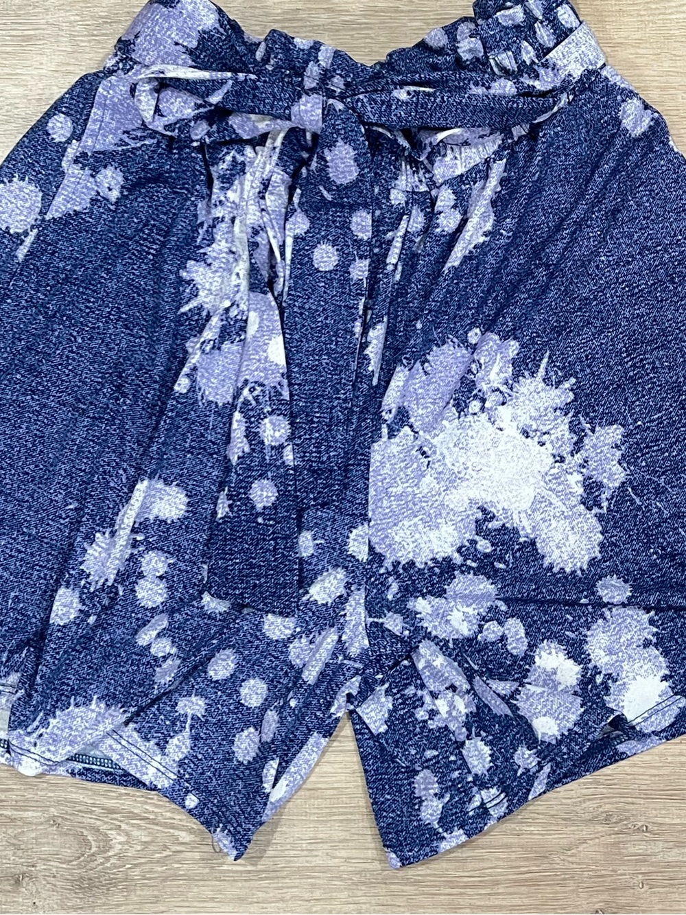 Women’s Navy Tie-Dye Lounge Shorts | Elastic Waist | Comfy Relaxed Fit - Picture 2 of 4